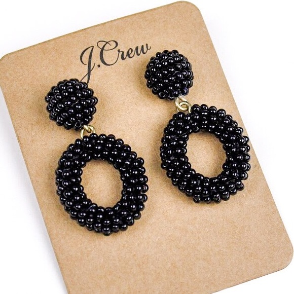 J. Crew Jewelry - Jcrew black beads statement earrings